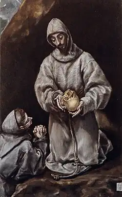 Saint François et frère Leo méditant sur la mort, Le Greco.