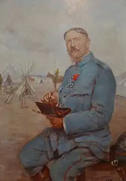 Joseph-Félix Bouchor : Autoportrait de Joseph-Félix Bouchor en peintre de l'armée (Musée du Noyonnais).