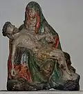 Plougasnou : église paroissiale Saint-Pierre, intérieur, groupe statuaire Notre-Dame-de-Pitié, fin XVe&nbsp;siècle