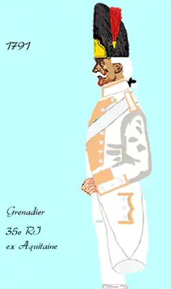 Grenadier du 35e régiment d’infanterie de ligne de 1791 à 1795.