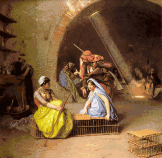Jean-Léon Gérôme, Almées jouant aux échecs (1870).