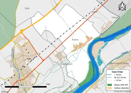 Carte des zones Natura 2000 localisées dans la commune.