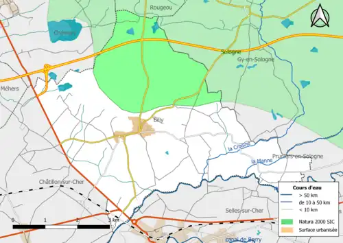 Carte de la zone Natura 2000 de type SIC localisée dans la commune.