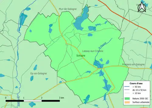 Carte de la zone Natura 2000 de type SIC localisée dans la commune.