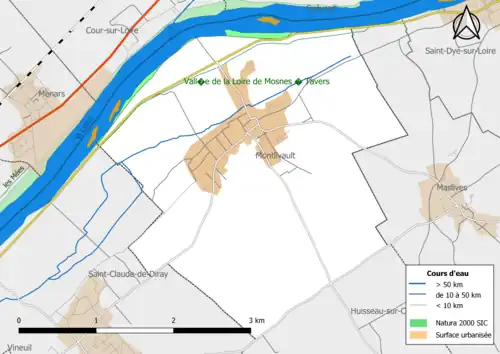Carte de la zone Natura 2000 de type SIC localisée dans la commune.