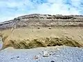 Plage suspendue (cordon de galets fossilisé) près de Keristenvet.