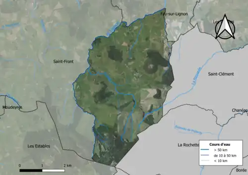 Vue aérienne du territoire communal.