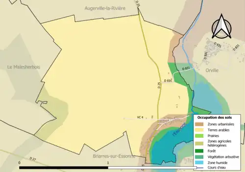 Carte des infrastructures et de l'occupation des sols de la commune en 2018 (CLC).
