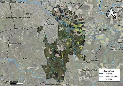 Carte orthophotographique de la commune en 2016.