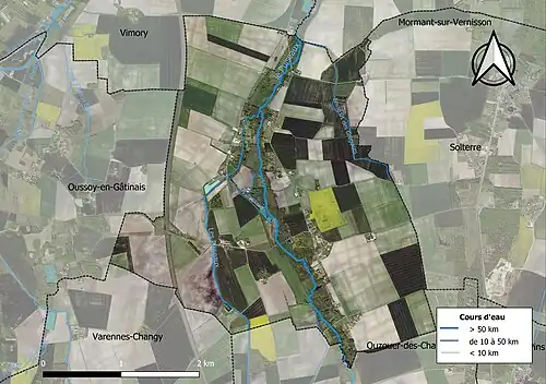Carte orthophotographique de la commune en 2016.