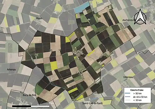 Carte orthophotographique de la commune en 2016.