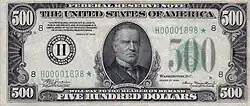 500 dollars américains, Face recto