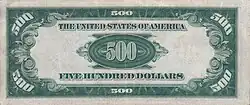 500 dollars américains, Face verso