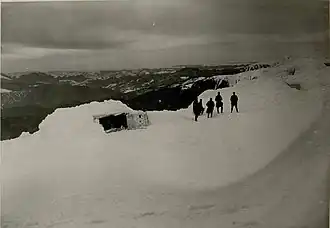Batterie d'artillerie wurtembergeoise sur le Tchornohora pendant la Première Guerre mondiale.