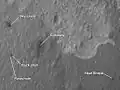 Les trois composants de l'étage de descente sont tous tombés sur le sol martien à faible distance de Curiosity.