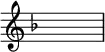 {\key f\major\override Staff.TimeSignature.stencil=##f \skip 1}\layout {indent = #0 line-width = #26 ragged-last = ##f}