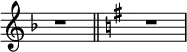\new Staff \with {
\remove "Time_signature_engraver"
}
{ \key f \major r1 \bar "||" \key g \major r }