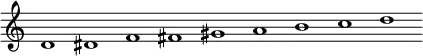 \new Staff = "haut" \with {\remove "Time_signature_engraver"}{
\cadenzaOn
\relative c' {d1 dis f fis gis a b c d}
}