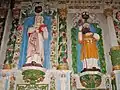 Chapelle Saint-Sébastien de Saint-Ségal : le retable du chœur (vue partielle, statues de sainte Anne et saint Joachim).