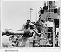 Affut double Bofors 40 mm à bord d'un Bogue