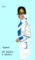 Caporal du 88e régiment d'infanterie de ligne ci-devant Berwick de 1792