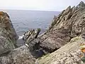 Falaises entre la Pointe du Vorlen et la baie des Trépassés (près de la Pointe de Kerludu).