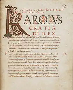Page du IXe siècle écrite en minuscule caroline.