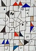 A, B, C.  Acrylique sur carton pressé, 1993.