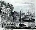 Die Schiffswerft Reiherstieg in Hamburg, 1840