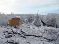 L'observatoire de Modra pendant l'hiver.