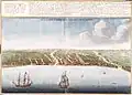 Gravure néerlandaise de 1665 montrant "de stad Samboppe", c'est-à-dire la forteresse de Somba Opu.
