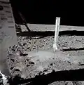 Photo du paysage lunaire prise par Buzz Aldrin.