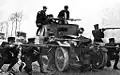 En action dans un barrage routier en 1914.