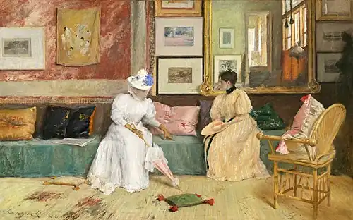 William Merritt Chase, A Friendly Call, 1895.