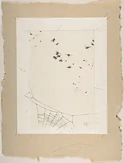 Vol de mouches au-dessus d'une toile d'araignée, encre sur papier, New-York, Metropolitan Museum of Art.