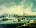 Bataille du fort French Folly par un peintre Chinois