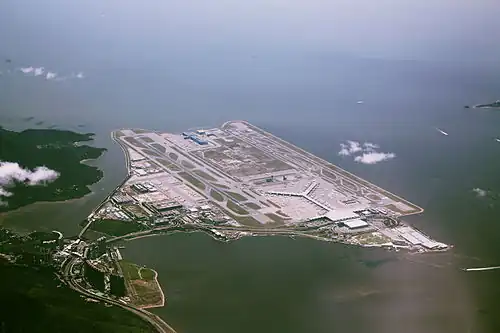 Vue aérienne de Chek Lap Kok.