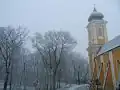 Clocher en hiver