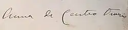 signature d'Ana de Castro Osório