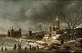 Tableau représentant le château de Buren en hiver au XVIIe&nbsp;siècle par Jan Abrahamsz Beerstraaten