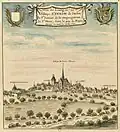 Relevé de l'abbaye par Louis Boudan fin XVIIe siècle pour Gaignières.
