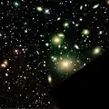 Partie centrale de l'amas de Persée imagée par le relevé Pan-STARRS.