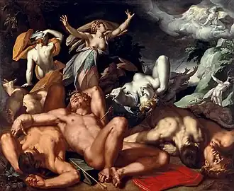Abraham Bloemaert, Niobé pleurant ses enfants, 1591, huile sur toile, 204 x 249,5 cm.