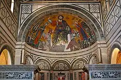 Mosaïque de Gaddo Gaddi de l'abside auprès du Christ Pantocrator.