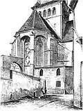 Vue du chevet vers 1882.
