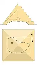 Reconstitution de la pyramide (d'après N.&nbsp;Swelim)