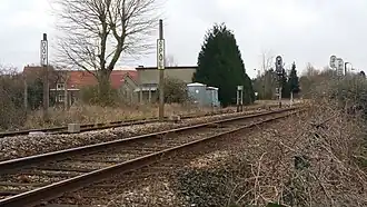 Photo montrant les deux voies près de la gare d'Achicourt.