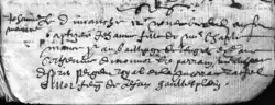 Acte de baptême original de Jeanne Mance