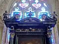 Couronnement du retable de la Vierge.