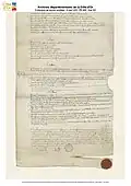 Dot de Marie de Bourgogne, fille de Jean Sans peur avec signature de Jean Bonnot.